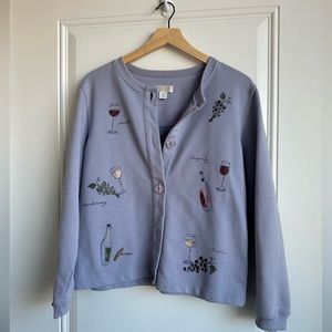 Vintage Croft and Barrow Wine Cardigan Sweater